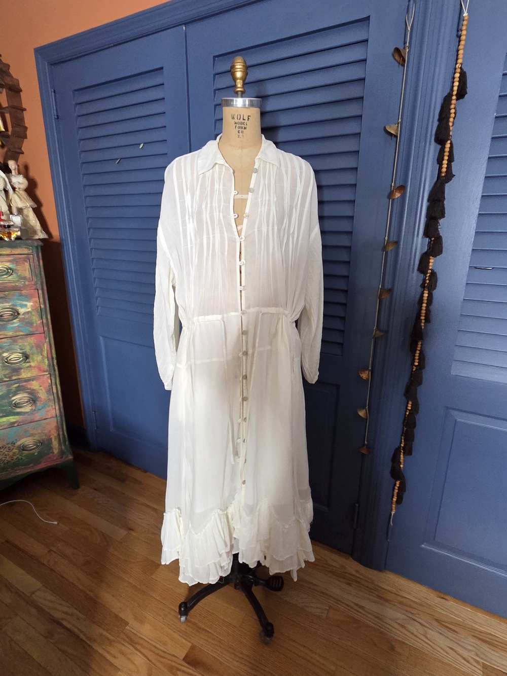 NWOT Free People free-est Sea La Vie Gauze Midi Dress Ivory White S/P